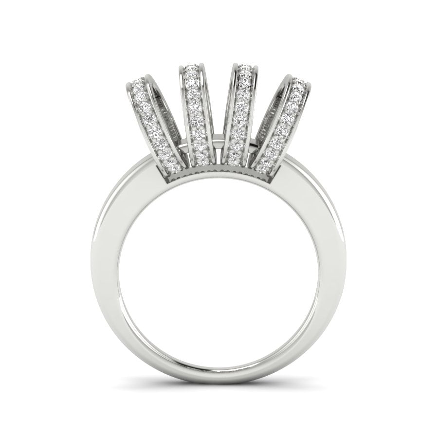 Unique Design Ring 0.38 TW Prong And Pave Set Ring Round Cut Lab Grown Diamond Ring Wedding ring Bridal Ring Party Wear Engagement ring PR344