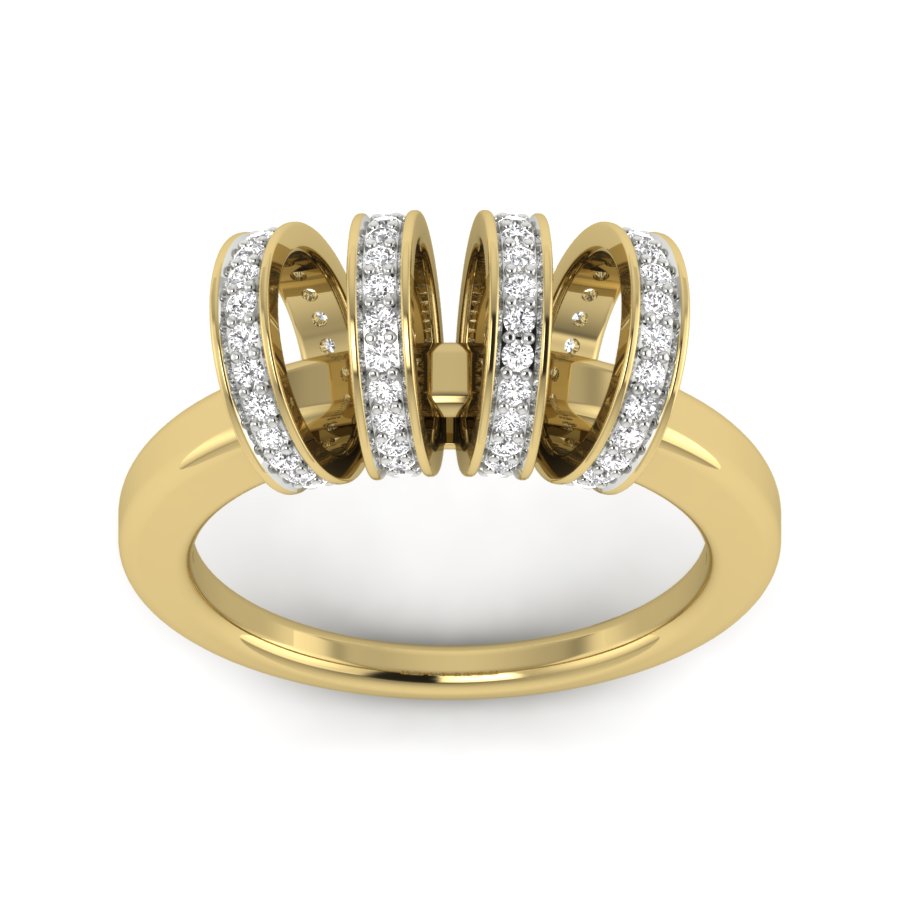 Unique Design Ring 0.38 TW Prong And Pave Set Ring Round Cut Lab Grown Diamond Ring Wedding ring Bridal Ring Party Wear Engagement ring PR344