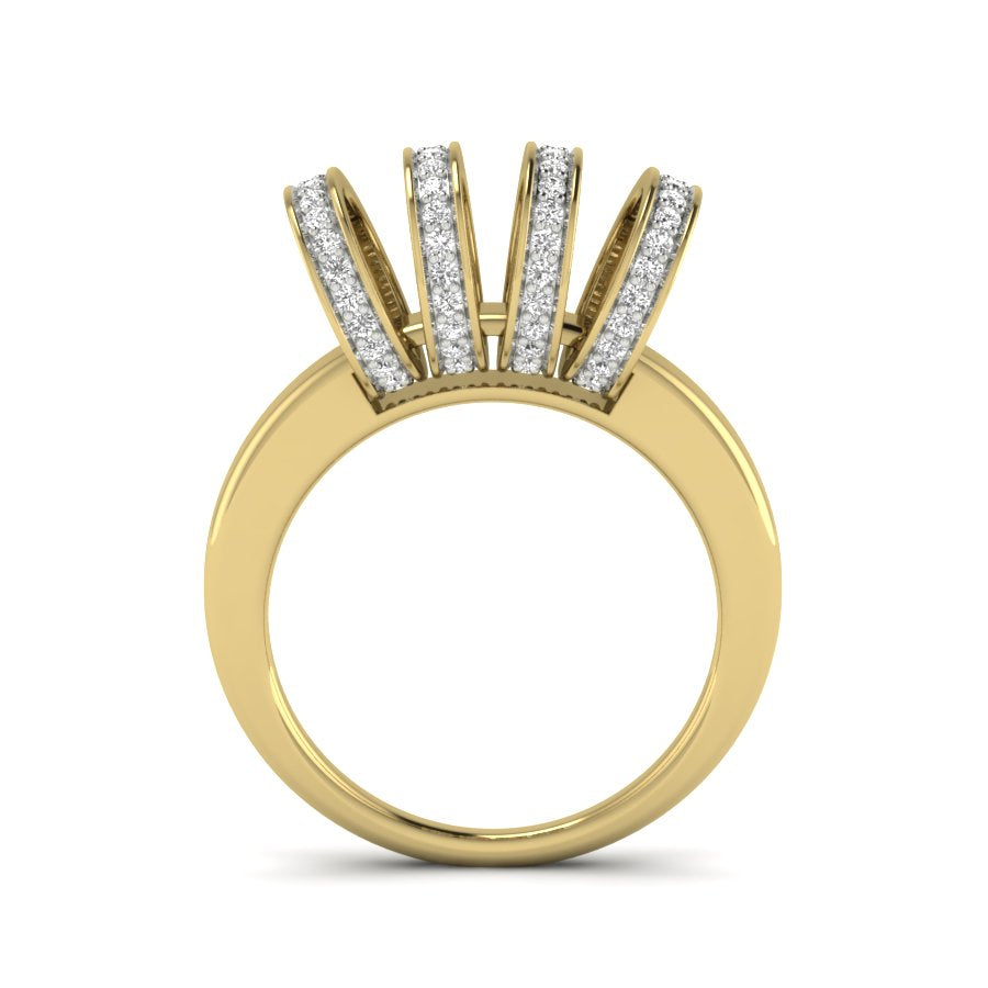 Unique Design Ring 0.38 TW Prong And Pave Set Ring Round Cut Lab Grown Diamond Ring Wedding ring Bridal Ring Party Wear Engagement ring PR344