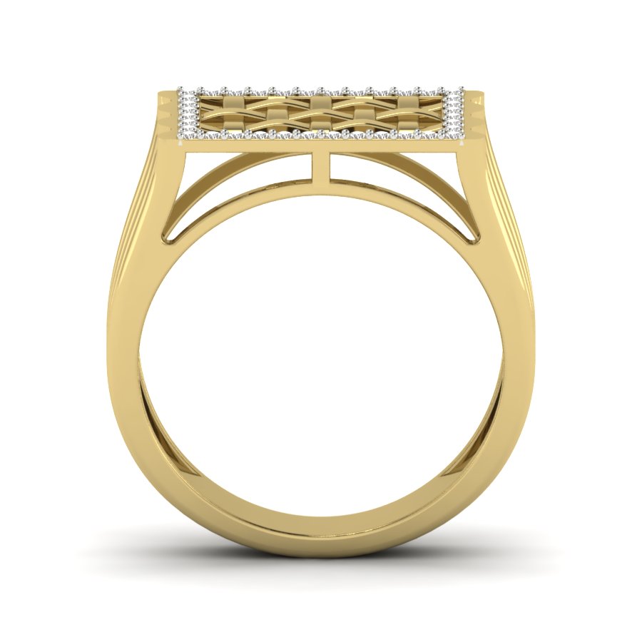 0.18 TW Studded Weaved Round Cut Lab Grown Diamond Band Engagement Band Men's Wedding Band PR355