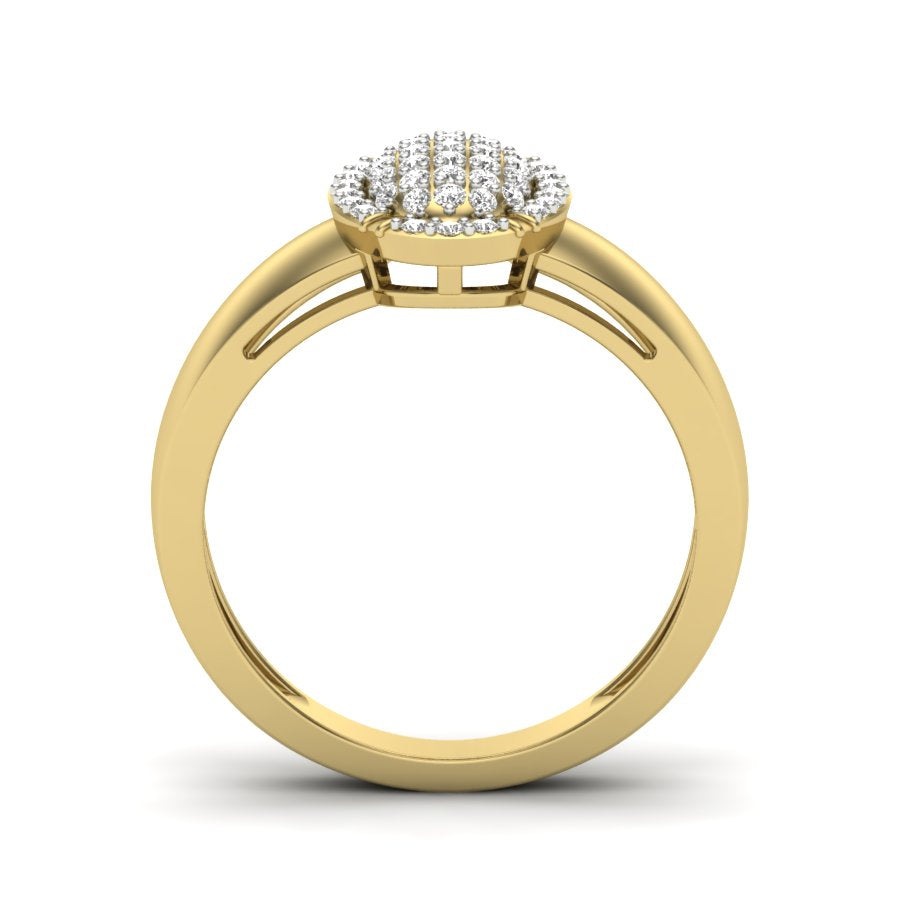 0.36 TW Solitaire Round Cut Lab Grown Diamond Ring Prong set Unique Engagement Ring oval shape Design Wedding Ring PR371
