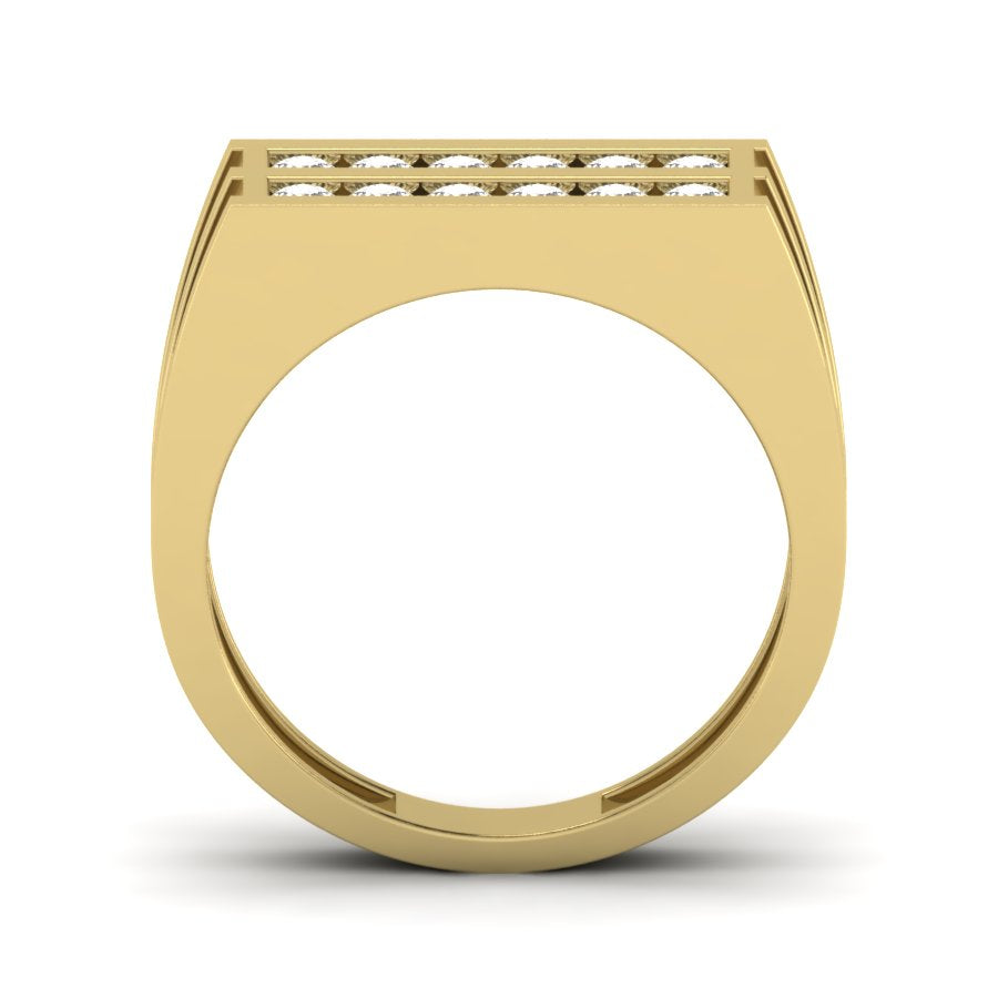 0.70 TW Unique Design Band With Round Cut Lab Grown Diamond Band Pressure Set Band Men's Wedding Band Engagement Band PR379