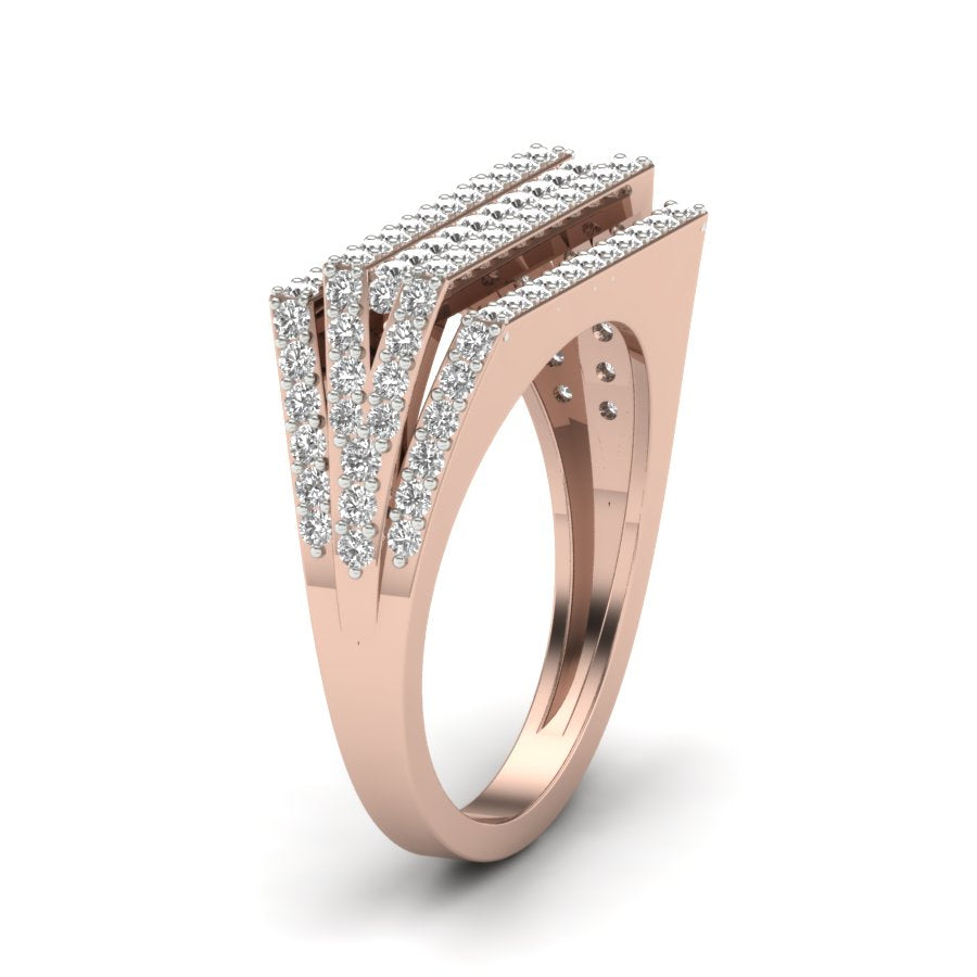 1.41 TW Round Cut Lab Grown Diamond Band Unique Design Band With Pressure & Prong Set Band Men's Wedding Band Engagement Band PR380