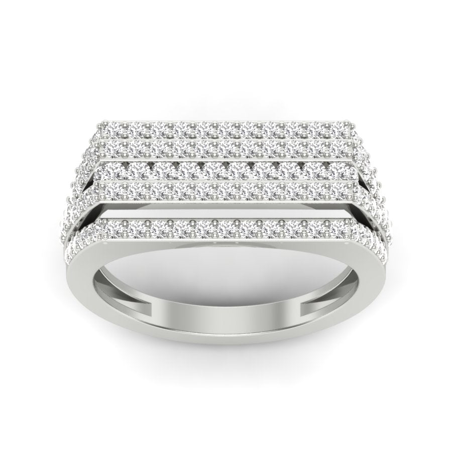 1.41 TW Round Cut Lab Grown Diamond Band Unique Design Band With Pressure & Prong Set Band Men's Wedding Band Engagement Band PR380
