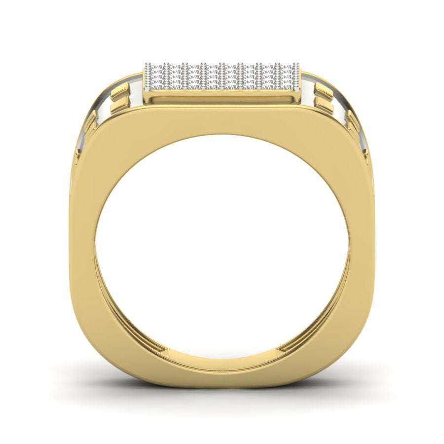 0.33 TW Round Cut Lab Grown Diamond Band Two Tone Ring Prong Set Ring Engagement Band Men's Wedding Band PR388