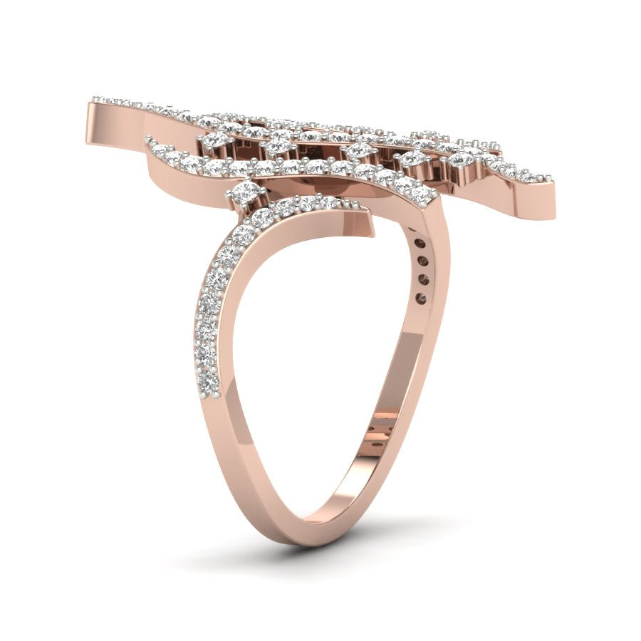 Unique Design Ring 0.53 TW Round Cut Lab Grown Diamond Ring Prong Engagement Ring Bridal Wedding Ring PR409