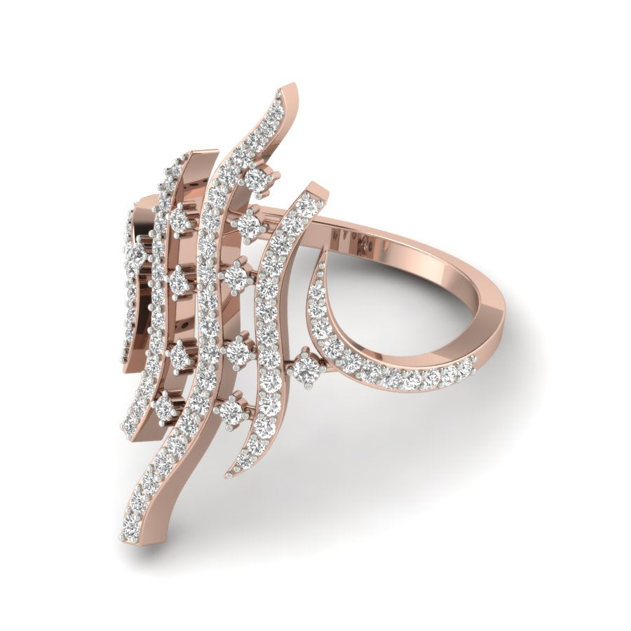 Unique Design Ring 0.53 TW Round Cut Lab Grown Diamond Ring Prong Engagement Ring Bridal Wedding Ring PR409