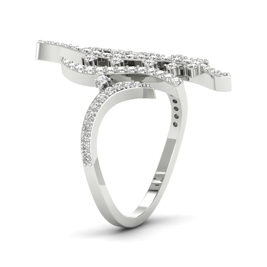 Unique Design Ring 0.53 TW Round Cut Lab Grown Diamond Ring Prong Engagement Ring Bridal Wedding Ring PR409