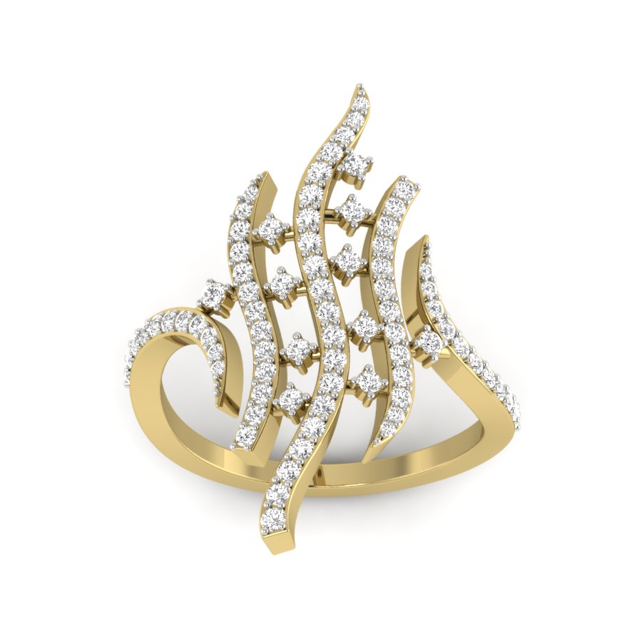 Unique Design Ring 0.53 TW Round Cut Lab Grown Diamond Ring Prong Engagement Ring Bridal Wedding Ring PR409