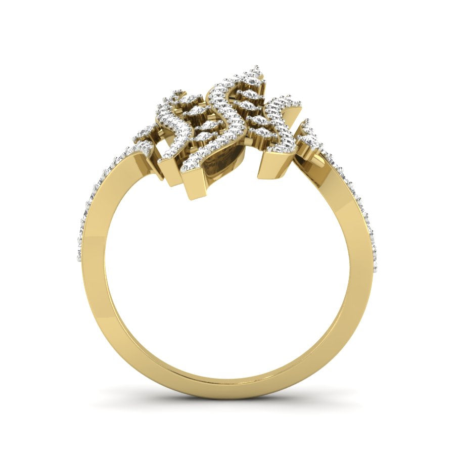 Unique Design Ring 0.53 TW Round Cut Lab Grown Diamond Ring Prong Engagement Ring Bridal Wedding Ring PR409