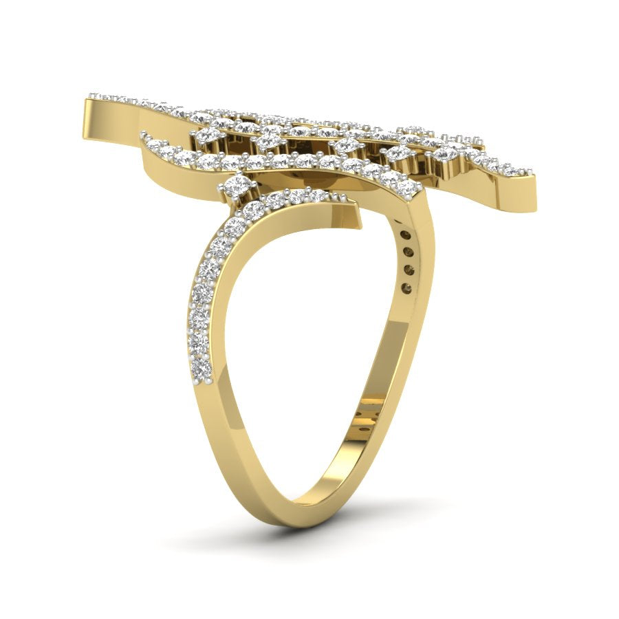 Unique Design Ring 0.53 TW Round Cut Lab Grown Diamond Ring Prong Engagement Ring Bridal Wedding Ring PR409