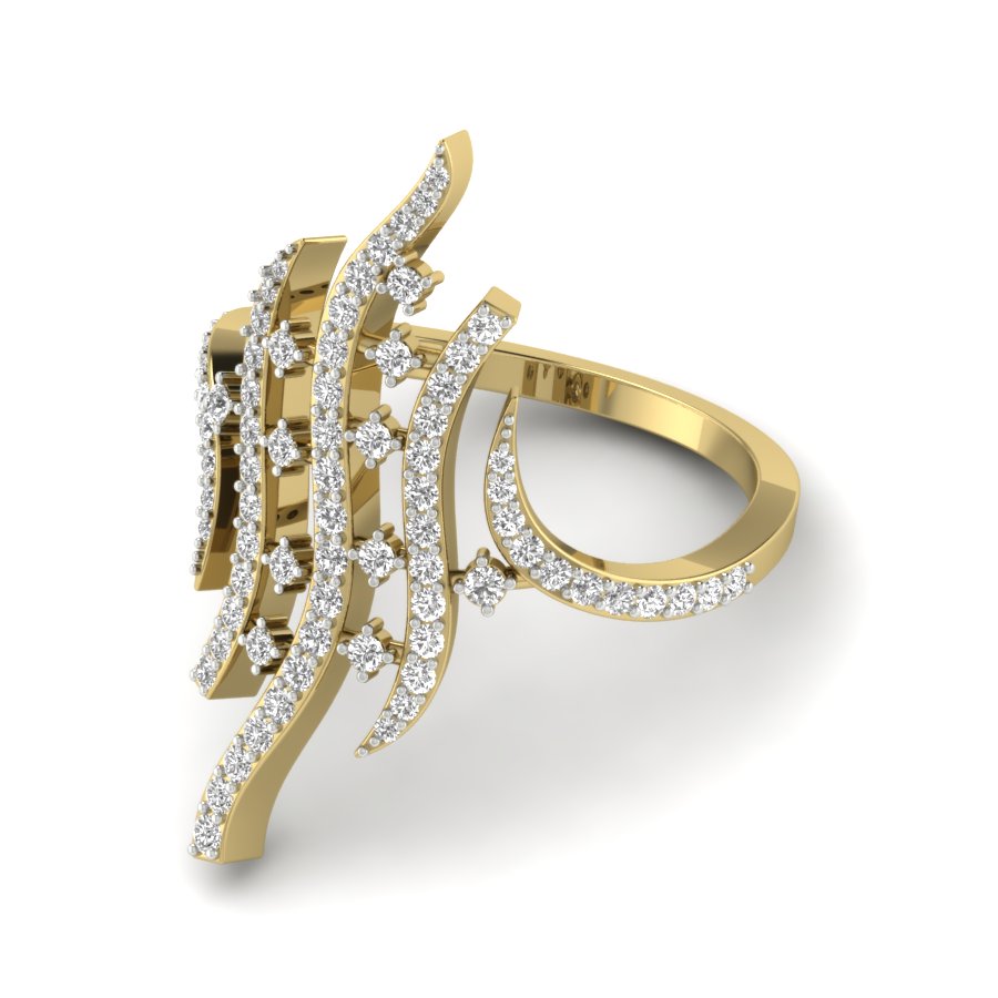 Unique Design Ring 0.53 TW Round Cut Lab Grown Diamond Ring Prong Engagement Ring Bridal Wedding Ring PR409