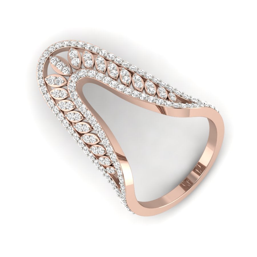 Unique Design Ring 1.14 TW Round Cut Lab Grown Diamond Ring Engagement Ring Prong Set Wedding Ring PR410