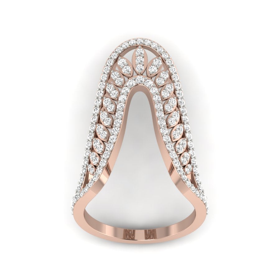 Unique Design Ring 1.14 TW Round Cut Lab Grown Diamond Ring Engagement Ring Prong Set Wedding Ring PR410
