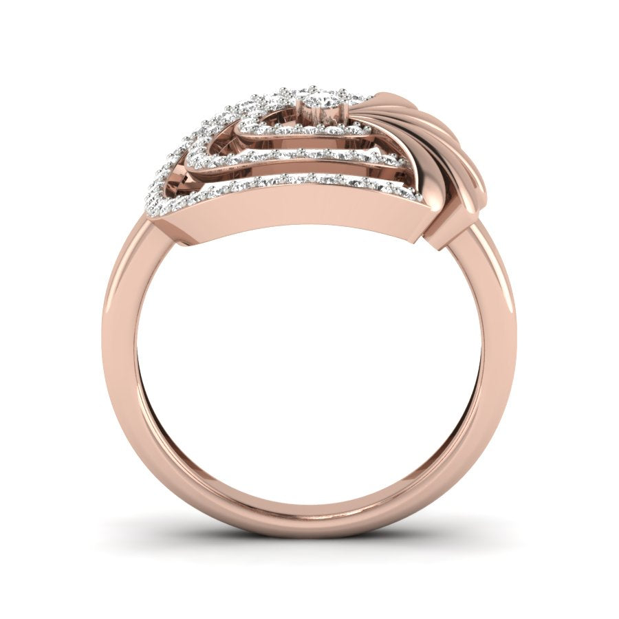 Unique Design Ring 0.42 TW Round Cut Lab Grown Diamond Ring Engagement Ring Prong Set Wedding Ring PR414