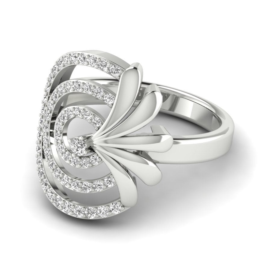 Unique Design Ring 0.42 TW Round Cut Lab Grown Diamond Ring Engagement Ring Prong Set Wedding Ring PR414