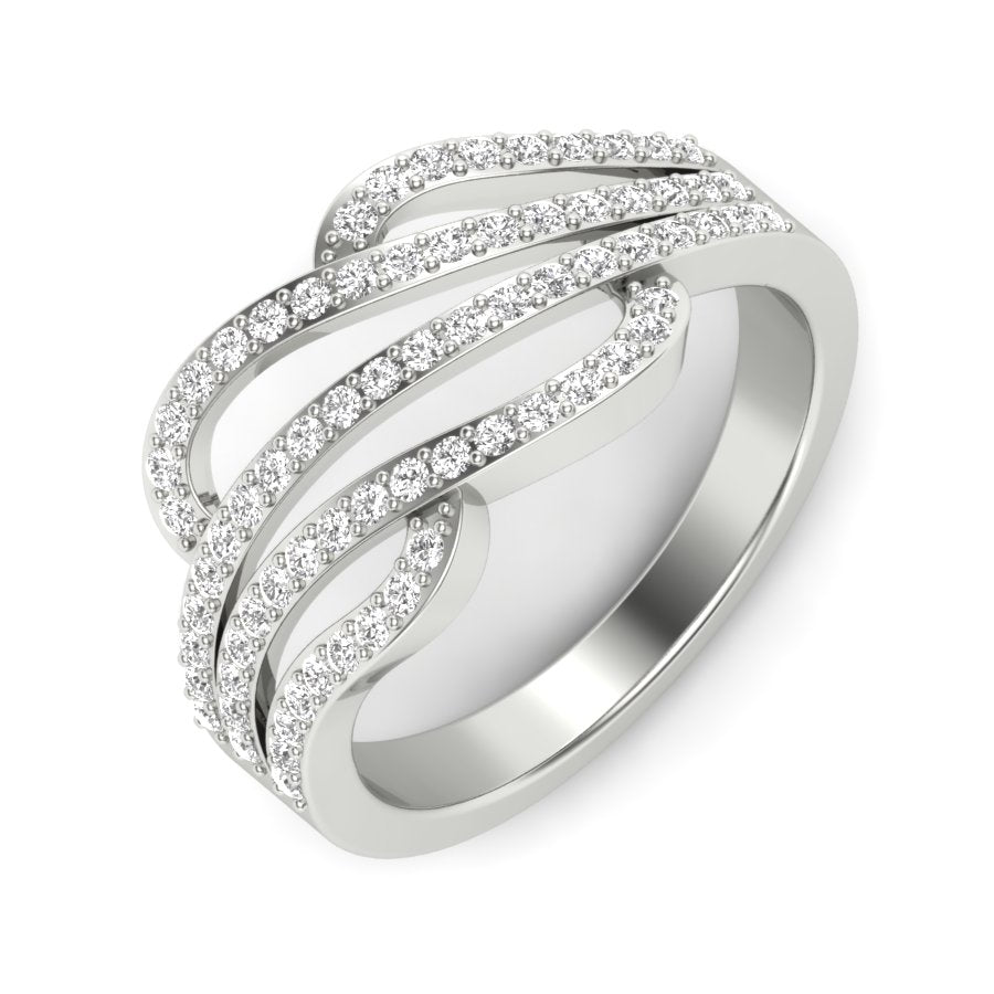 Unique Design Ring 0.47 TW Round Cut Lab Grown Diamond Ring Twist It Up Diamond Ring Prong Set Engagement Ring Bridal Wedding Ring PR415