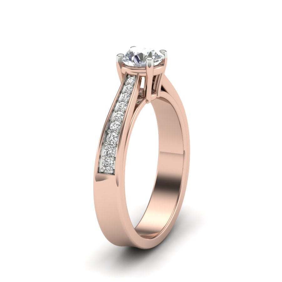 Unique Ring 0.83 TW Solitaire Round Cut Lab Grown Diamond Ring Ladies Cluster Prong Set Unique Engagement Ring Wedding Ring PR417