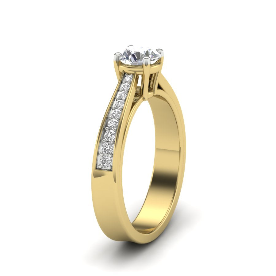 Unique Ring 0.83 TW Solitaire Round Cut Lab Grown Diamond Ring Ladies Cluster Prong Set Unique Engagement Ring Wedding Ring PR417