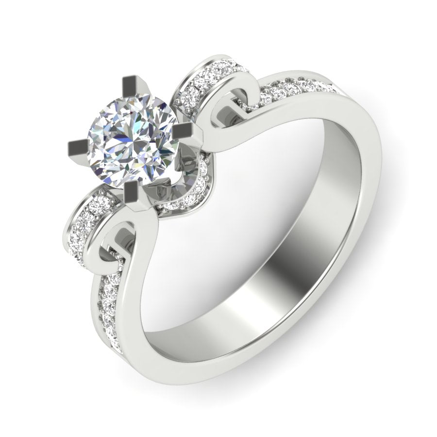 1.02 TW Multi Tone Unique Ring Square Prong Set Ring Round Cut Lab Grown Diamond Ring Wedding ring Bridal Ring Engagement ring PR418