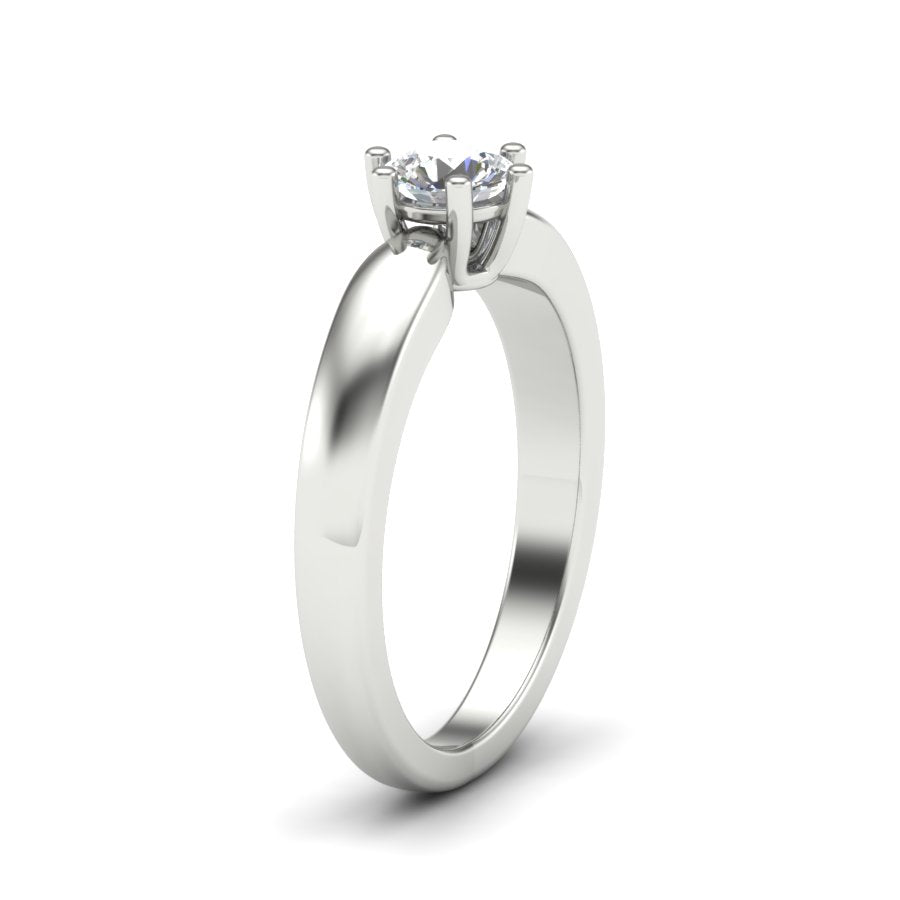0.47 TW Solitaire Round Cut Lab Grown Diamond Ring Prong Set Unique Design Engagement Ring Multi tone gold Wedding Ring PR419