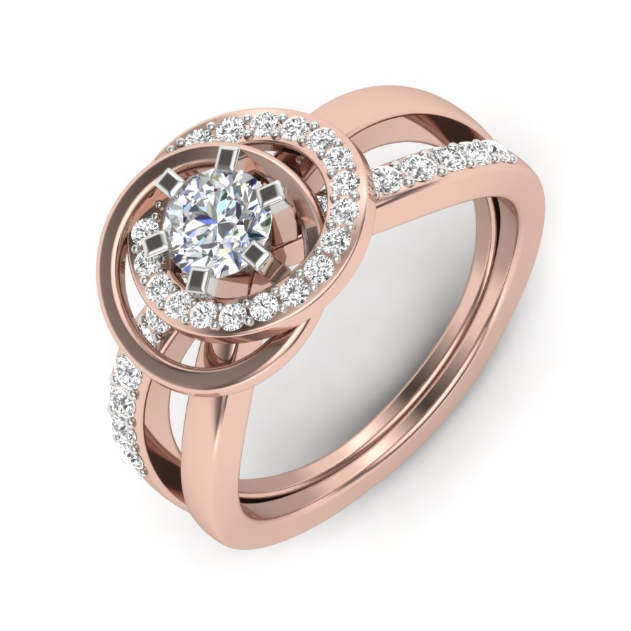 Unique Design Ring 0.81 TW Square Prong Set Ring Round Cut Lab Grown Diamond Ring Wedding ring Bridal Ring Engagement ring PR424