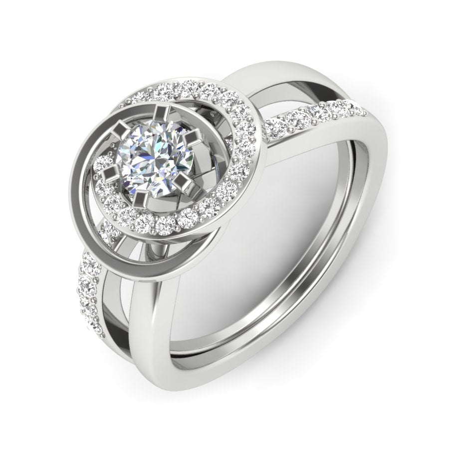 Unique Design Ring 0.81 TW Square Prong Set Ring Round Cut Lab Grown Diamond Ring Wedding ring Bridal Ring Engagement ring PR424