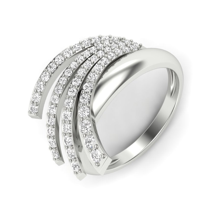 0.58 TW Unique wedding engagement ring Round Cut Lab Grown Diamond Ring Round Prong setting With Multi Tone Gold Ring PR427