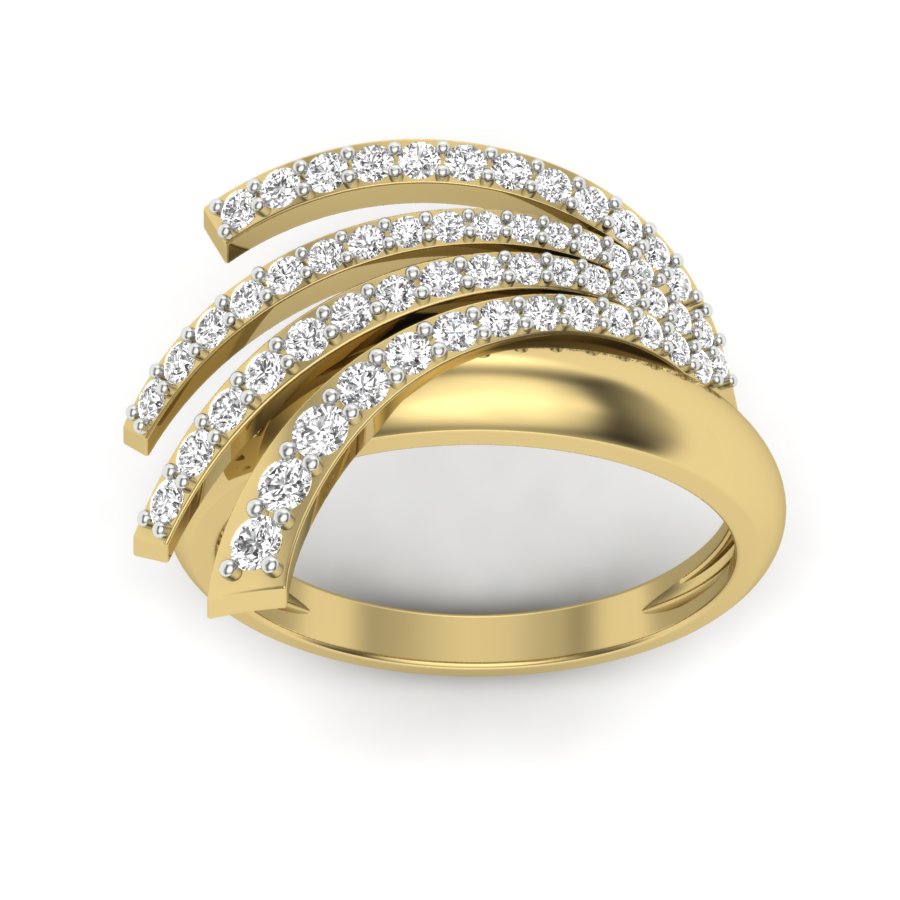 0.58 TW Unique wedding engagement ring Round Cut Lab Grown Diamond Ring Round Prong setting With Multi Tone Gold Ring PR427