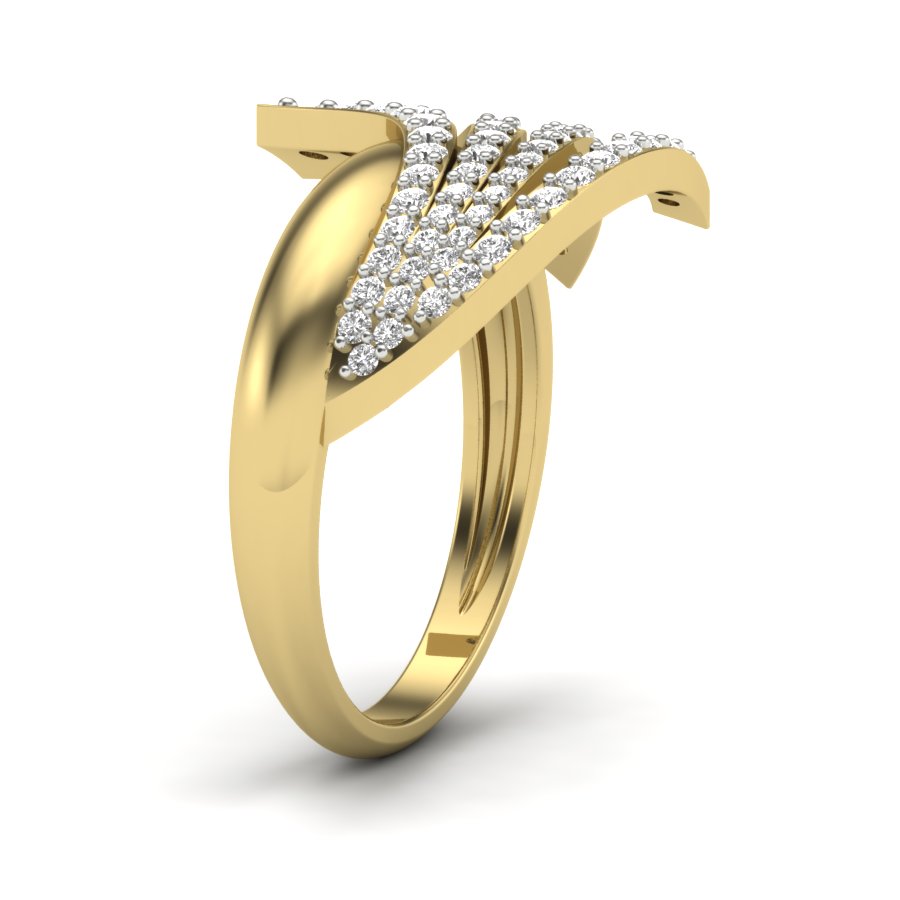 0.58 TW Unique wedding engagement ring Round Cut Lab Grown Diamond Ring Round Prong setting With Multi Tone Gold Ring PR427