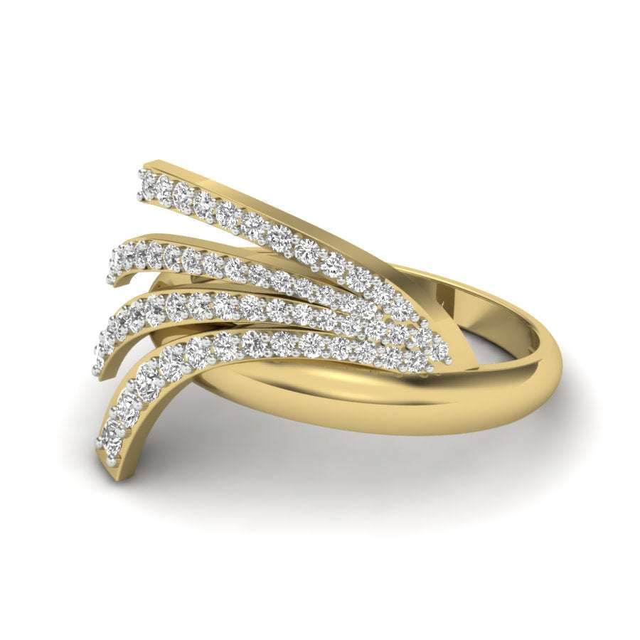 0.58 TW Unique wedding engagement ring Round Cut Lab Grown Diamond Ring Round Prong setting With Multi Tone Gold Ring PR427