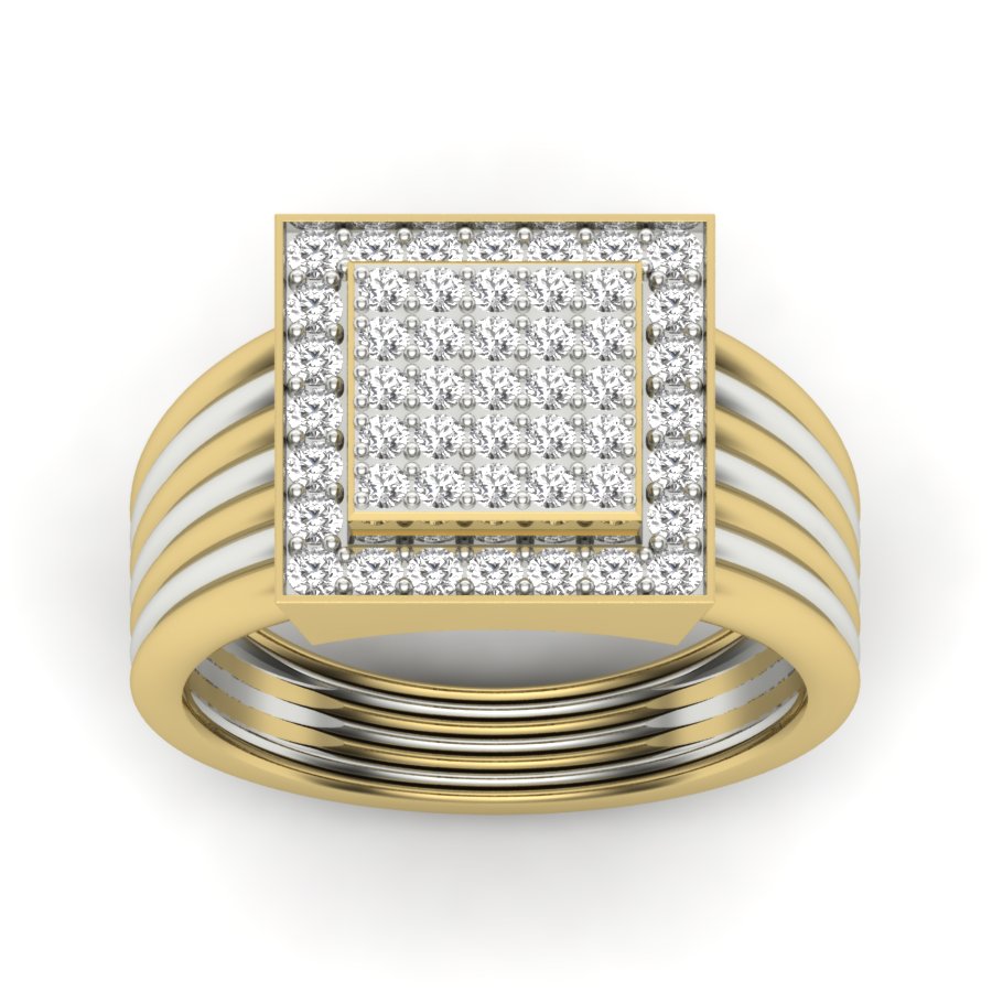 0.83 TW Two Tone Design Round Cut Lab Grown Diamond Ring Engagement Ring Prong Setting Design Ring Wedding Ring PR430