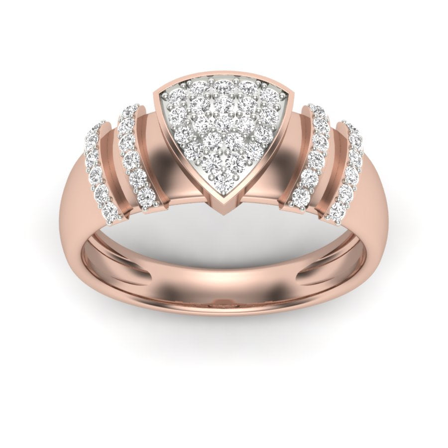 Unique Design Ring 0.51 TW Triangle Shape Ring Round Cut Lab Grown Diamond Ring Engagement Ring Prong Setting Design Ring Wedding Ring PR433