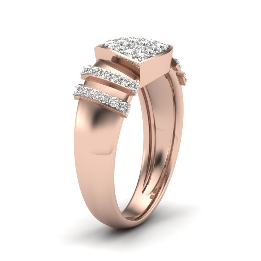Unique Design Ring 0.51 TW Triangle Shape Ring Round Cut Lab Grown Diamond Ring Engagement Ring Prong Setting Design Ring Wedding Ring PR433