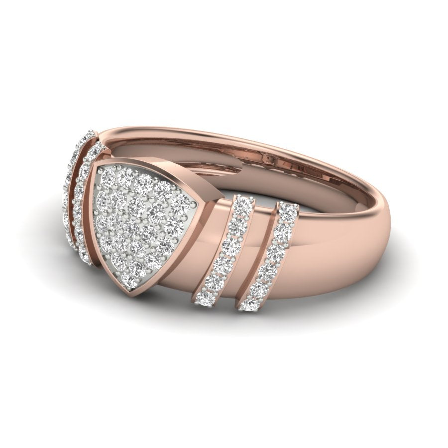 Unique Design Ring 0.51 TW Triangle Shape Ring Round Cut Lab Grown Diamond Ring Engagement Ring Prong Setting Design Ring Wedding Ring PR433