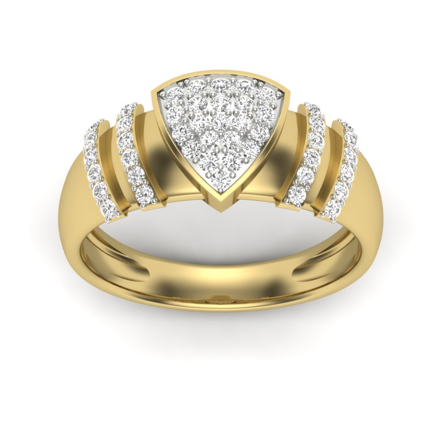 Unique Design Ring 0.51 TW Triangle Shape Ring Round Cut Lab Grown Diamond Ring Engagement Ring Prong Setting Design Ring Wedding Ring PR433