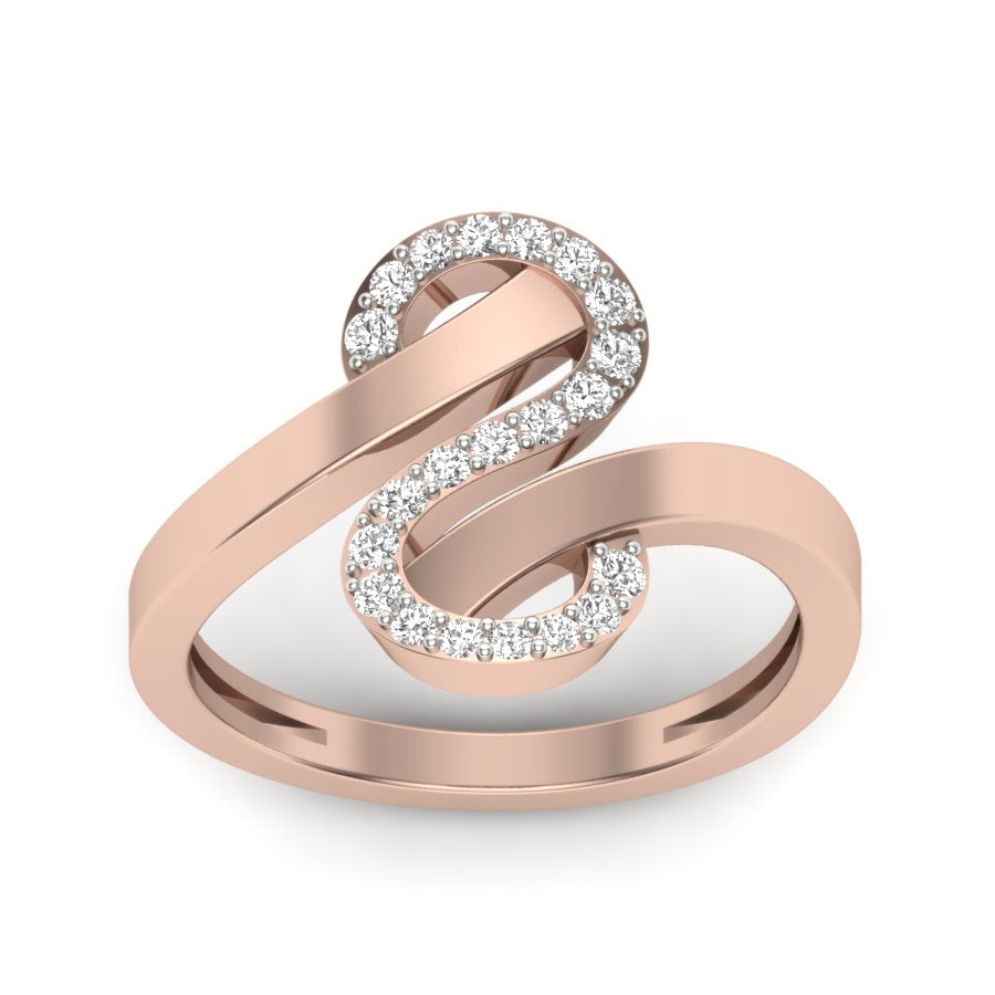 Unique Ring 0.23 TW Bypass Design With Round Cut Lab Grown Diamond Ring Prong Set Wedding ring Engagement ring PR435