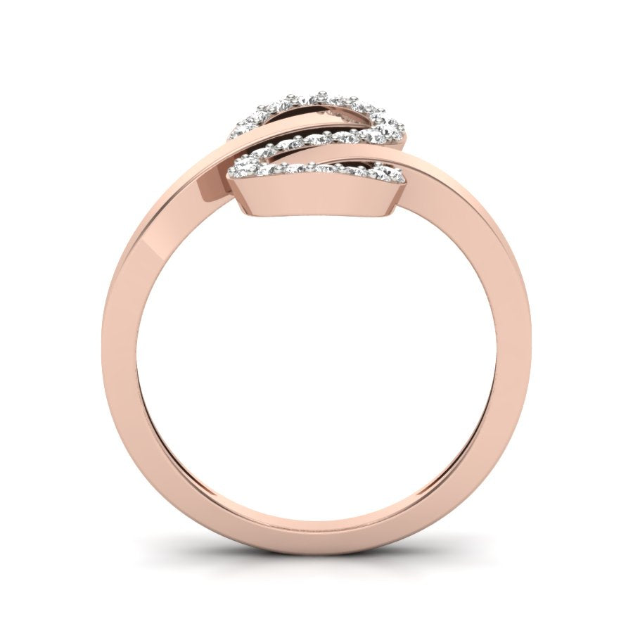 Unique Ring 0.23 TW Bypass Design With Round Cut Lab Grown Diamond Ring Prong Set Wedding ring Engagement ring PR435