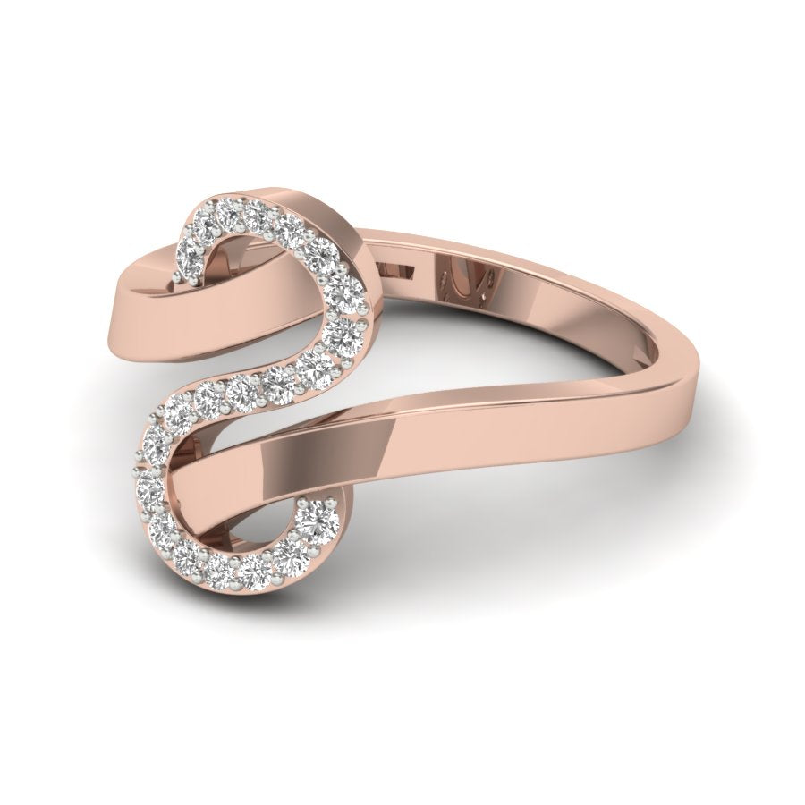 Unique Ring 0.23 TW Bypass Design With Round Cut Lab Grown Diamond Ring Prong Set Wedding ring Engagement ring PR435