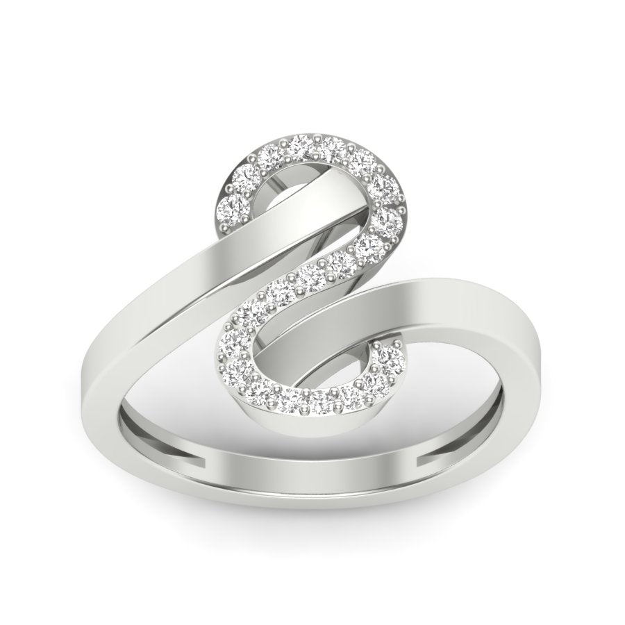 Unique Ring 0.23 TW Bypass Design With Round Cut Lab Grown Diamond Ring Prong Set Wedding ring Engagement ring PR435
