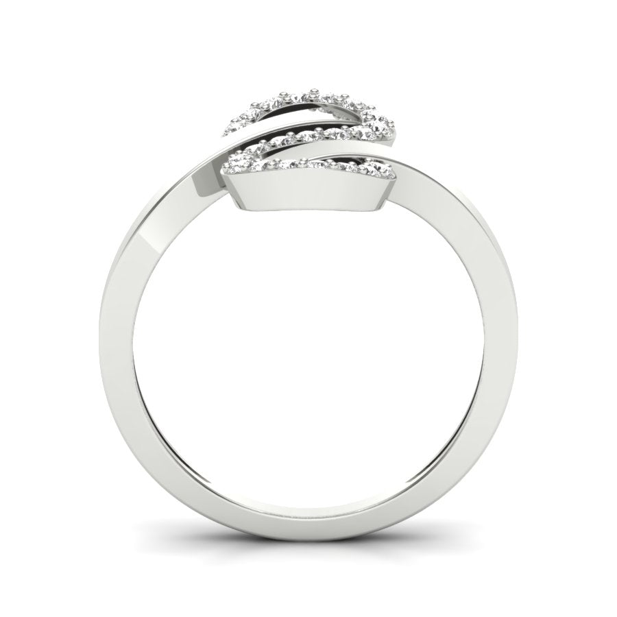 Unique Ring 0.23 TW Bypass Design With Round Cut Lab Grown Diamond Ring Prong Set Wedding ring Engagement ring PR435