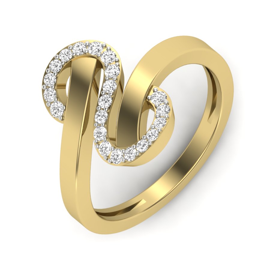Unique Ring 0.23 TW Bypass Design With Round Cut Lab Grown Diamond Ring Prong Set Wedding ring Engagement ring PR435