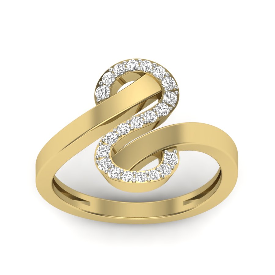 Unique Ring 0.23 TW Bypass Design With Round Cut Lab Grown Diamond Ring Prong Set Wedding ring Engagement ring PR435