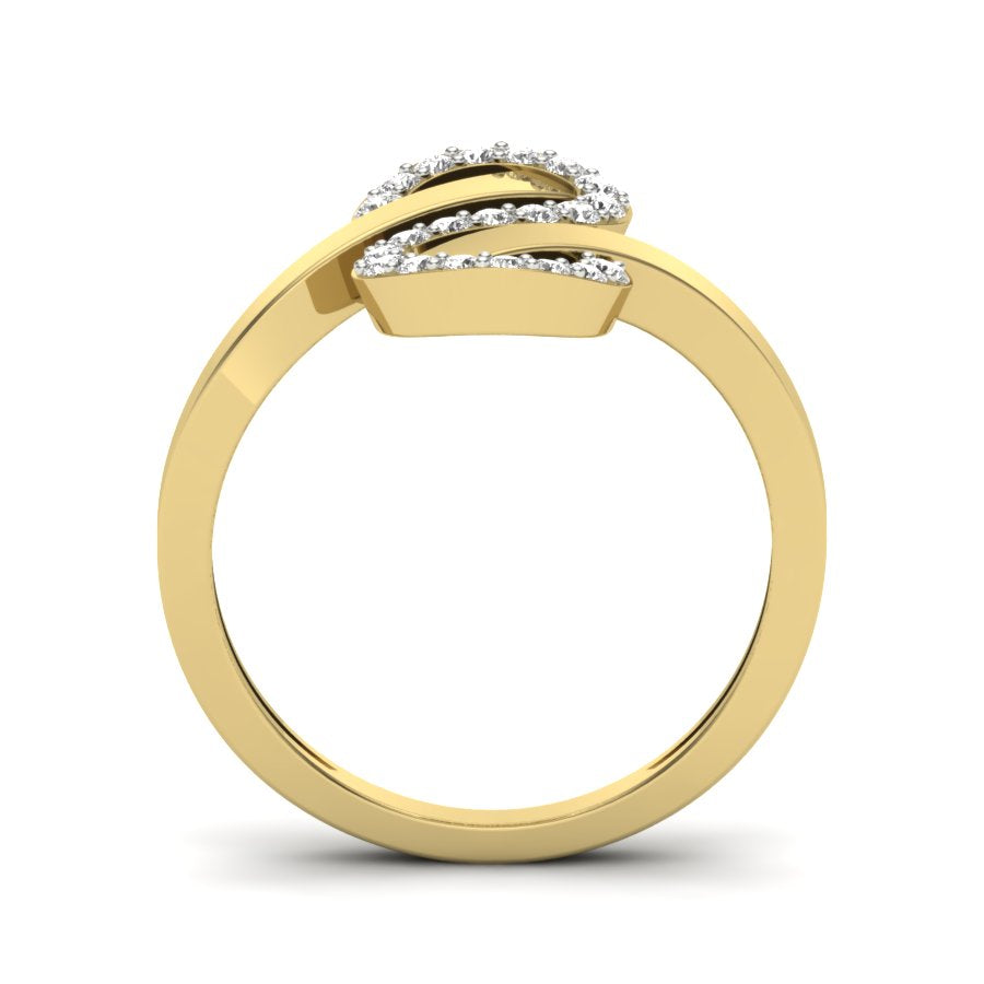 Unique Ring 0.23 TW Bypass Design With Round Cut Lab Grown Diamond Ring Prong Set Wedding ring Engagement ring PR435