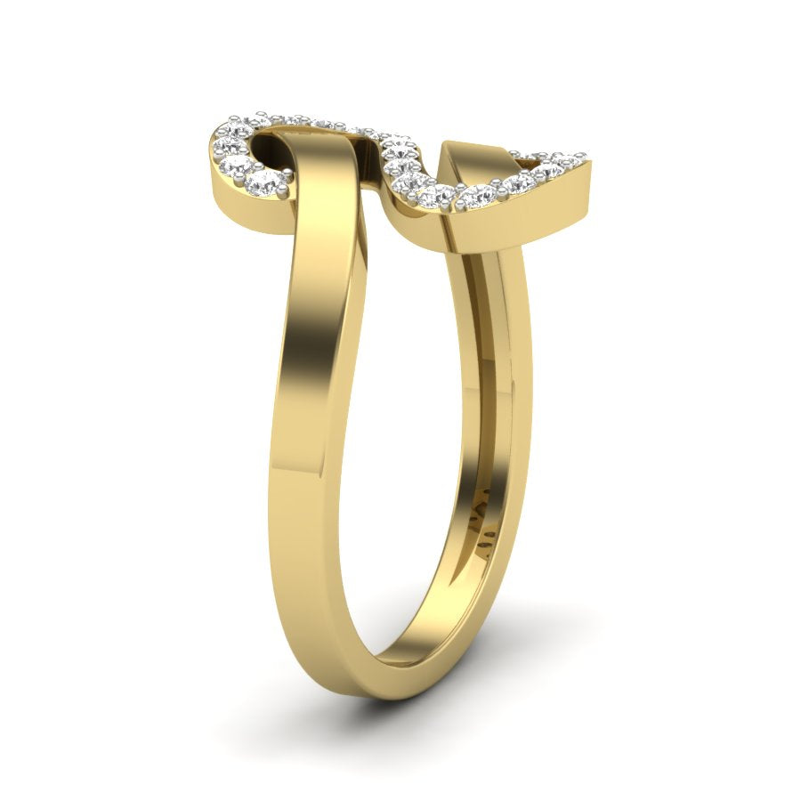 Unique Ring 0.23 TW Bypass Design With Round Cut Lab Grown Diamond Ring Prong Set Wedding ring Engagement ring PR435