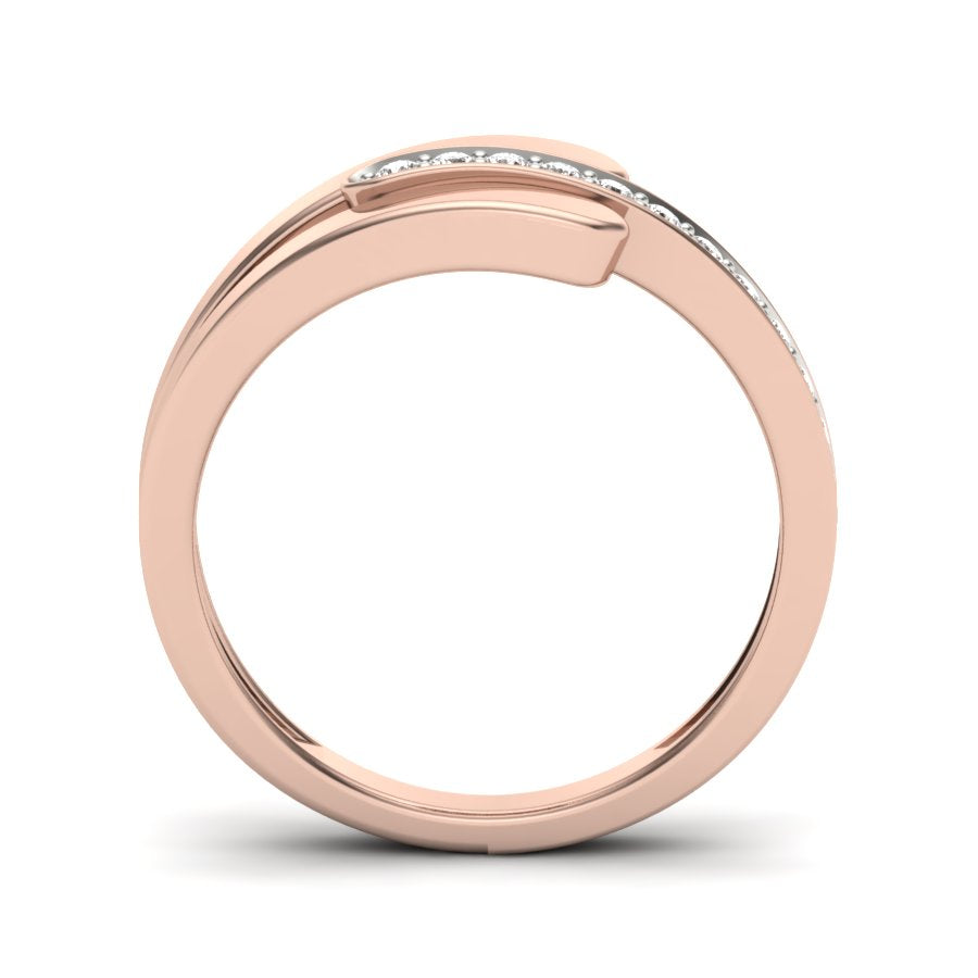 Unique Design Ring 0.15 TW Bypass Design With Round Cut Lab Grown Diamond Ring Prong Set Wedding ring Engagement ring PR436