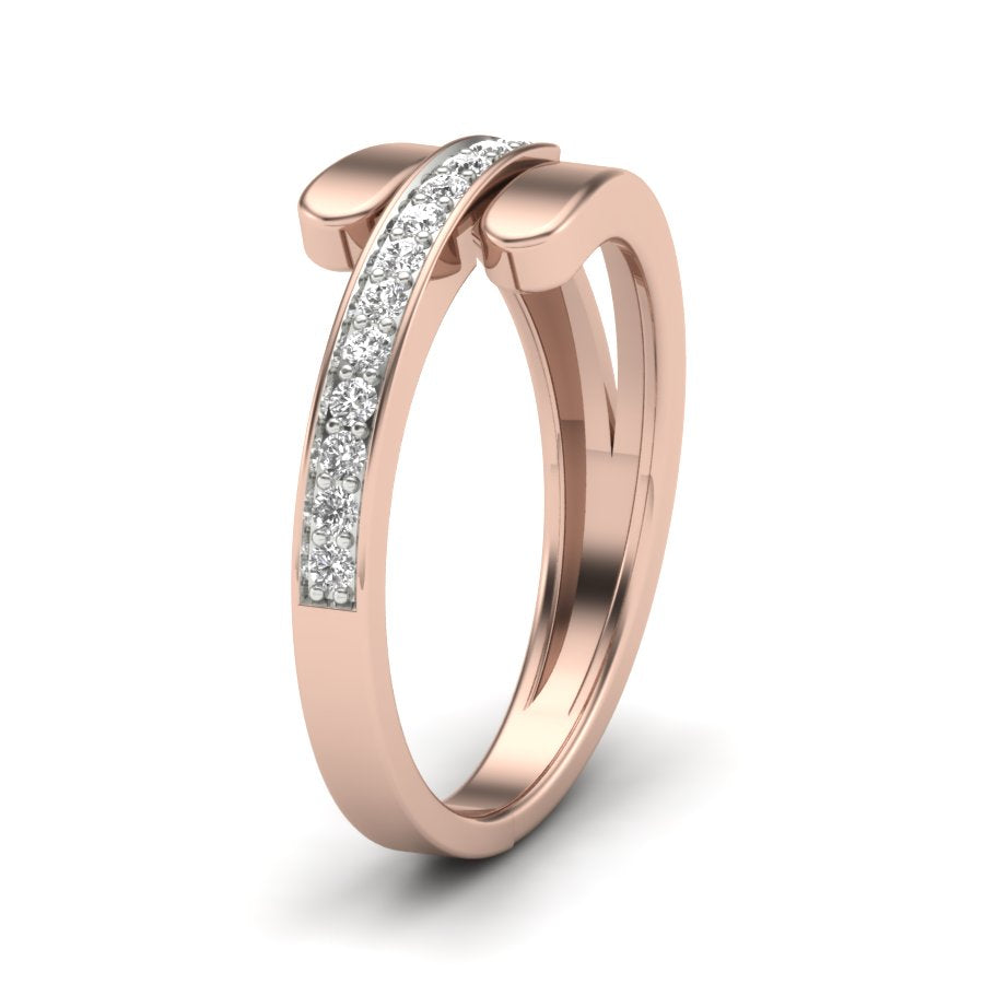 Unique Design Ring 0.15 TW Bypass Design With Round Cut Lab Grown Diamond Ring Prong Set Wedding ring Engagement ring PR436