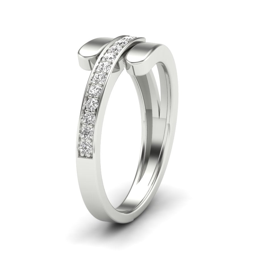 Unique Design Ring 0.15 TW Bypass Design With Round Cut Lab Grown Diamond Ring Prong Set Wedding ring Engagement ring PR436