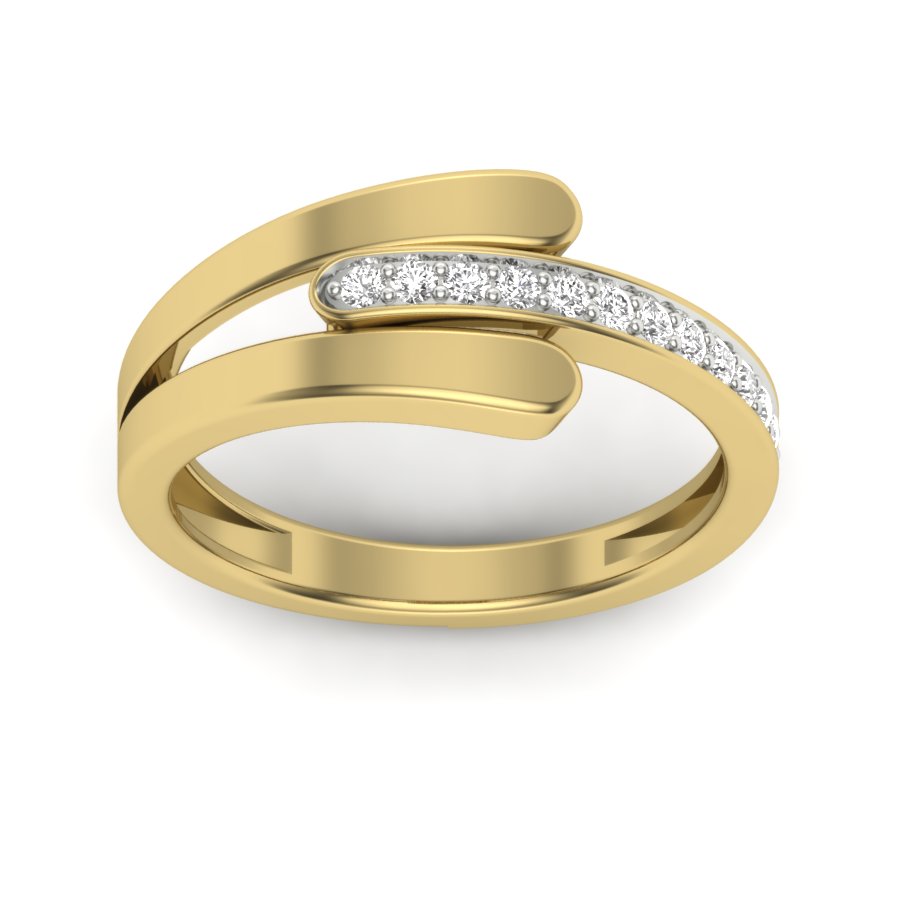 Unique Design Ring 0.15 TW Bypass Design With Round Cut Lab Grown Diamond Ring Prong Set Wedding ring Engagement ring PR436