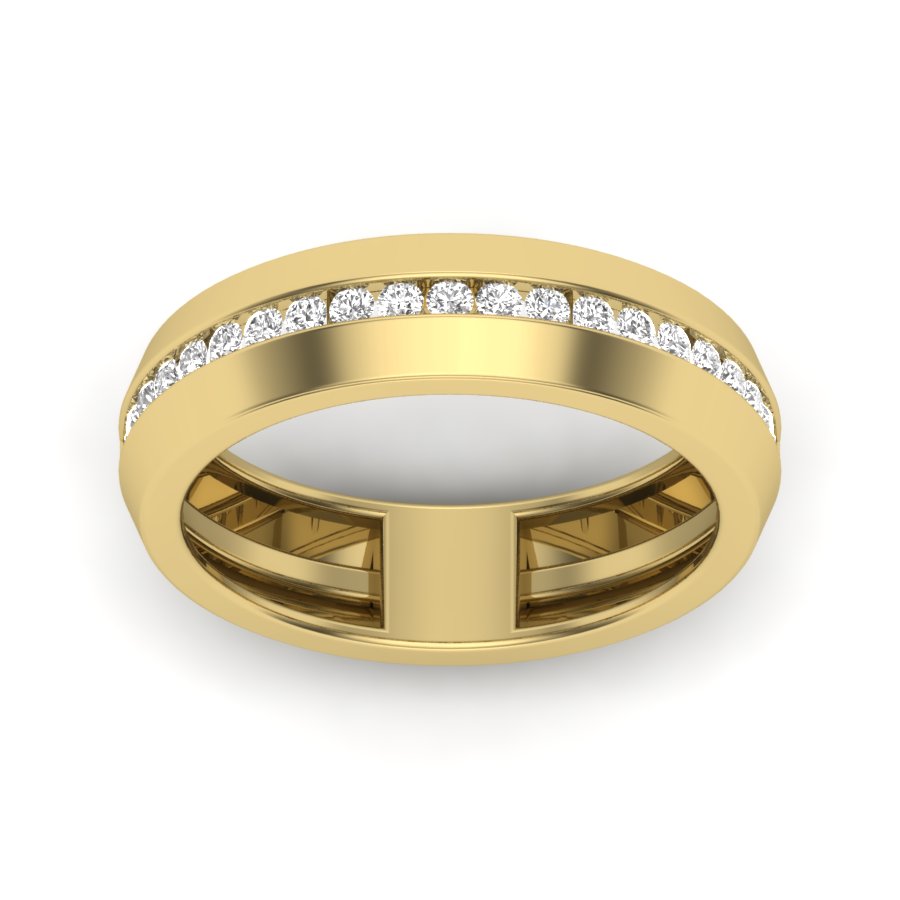 0.39 TW Channel Set Staking Band For Men's Round Cut Lab Grown Diamond Band Engagement Band Men's Wedding Band PR451